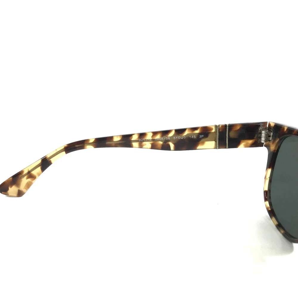 Persol Sunglasses 3257-S 1056/58 Tortoise Brown Frames w/ Green Polarized Lenses